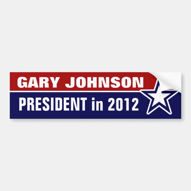 Gary Johnson 2012 Autoaufkleber (Vorne)