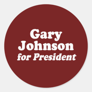 GARY JOHNSON FÜR PRÄSIDENT RUNDER AUFKLEBER