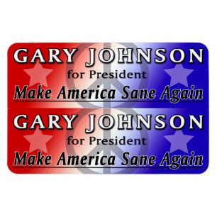 Gary Johnson für Präsidentin 2x6 Flexi-Magnete Magnet