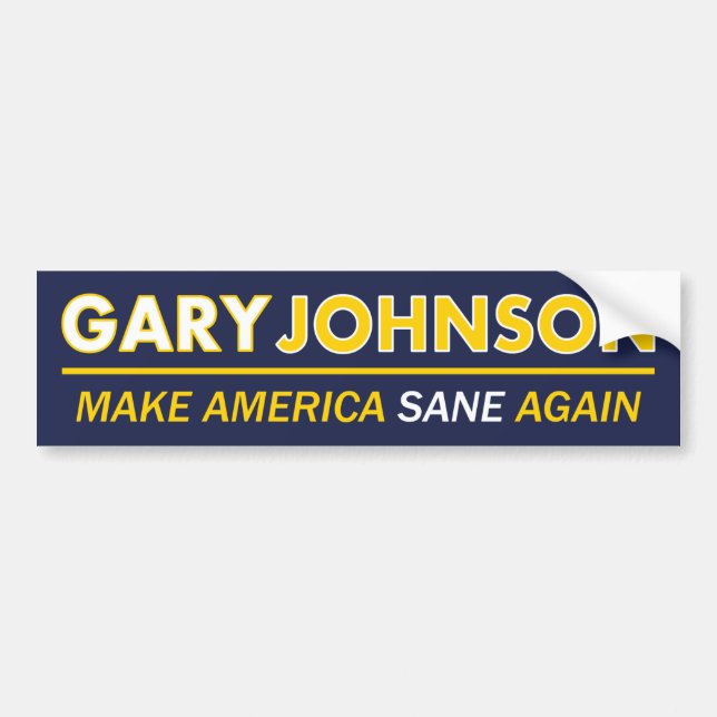 Gary Johnson machen Amerika gesunden Autoaufkleber (Vorne)