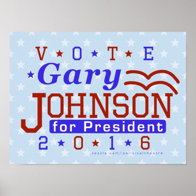 Gary Johnson Präsident 2016 Wahl Libertarier Poster (Vorne)