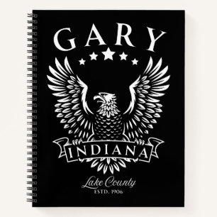 Gary Lake Landkreis Indiana Vintag Eagle Notizbuch