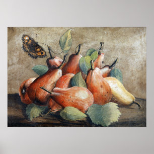 Garzoni - Stillleben mit Birnen und einem Schmette Poster