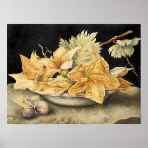 Garzoni - Stillleben mit Pumpkin-Blume und Wein Poster