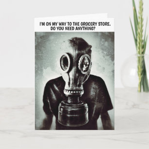 GAS MASK FUNNY "HELLO" GREETING CARDS KARTE