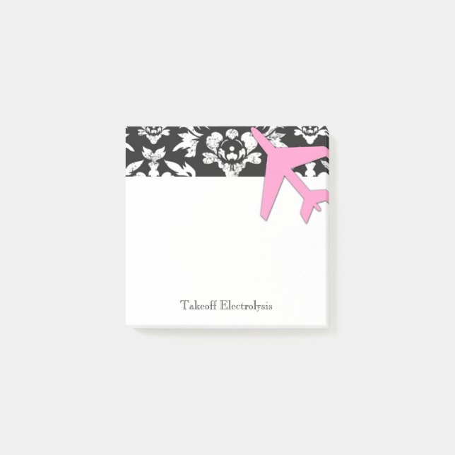 GASCHROMATOGRAPHIE Luftfahrt-Start-Rosa-Damast Post-it Klebezettel (Vorderseite)