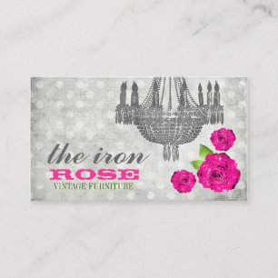 GASCHROMATOGRAPHIE rosa graue Vintage Rosen-Punkte Visitenkarte