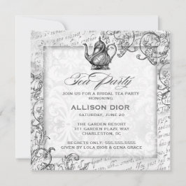 GASCHROMATOGRAPHIE weißes Tee-Party Vintag Einladung