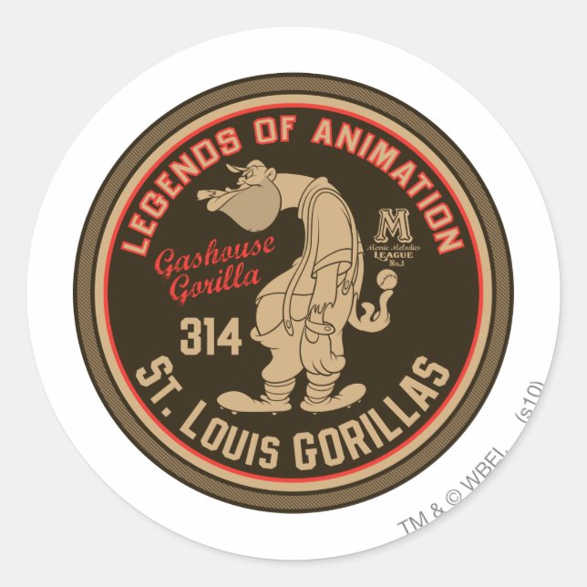 Gashouse Gorillas Logo Feat. Pitcher Runder Aufkleber (Vorderseite)