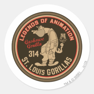 Gashouse Gorillas Logo Feat. Pitcher Runder Aufkleber