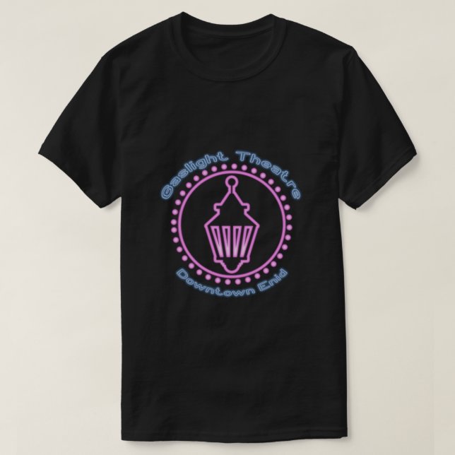 Gaslight Theater Neon Logo Dunkler T - Shirt (Design vorne)