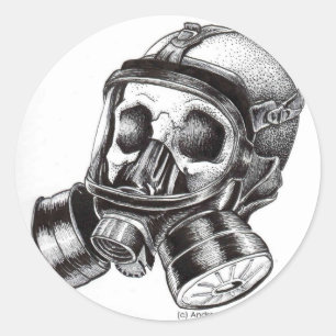 GasMask Runder Aufkleber