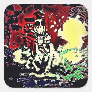 Gasmask u. Hysteresen-Aufkleber Quadratischer Aufkleber