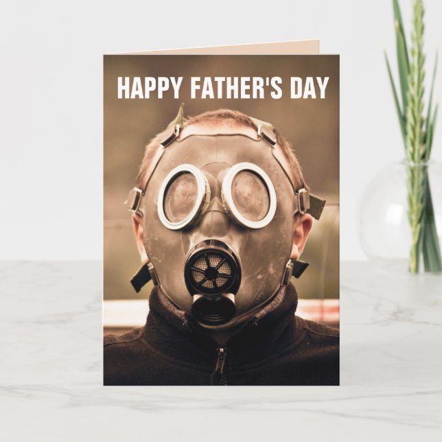 GASMASK VATER'S DAY 2020 GREETING CARDS KARTE (Vorderseite)