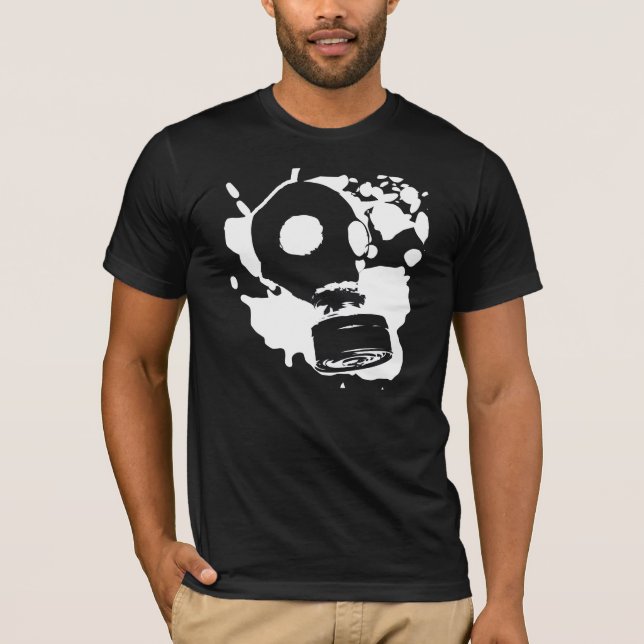 Gasmaske-Graffiti T-Shirt (Vorderseite)