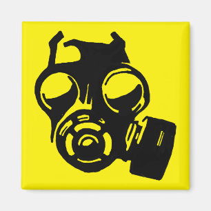 Gasmaske Grafik Schablone Kühlschrankmagnet Magnet