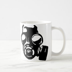 Gasmaske Grafik Schablone Tasse oder Reisebecher