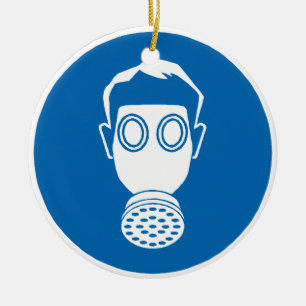 Gasmaske Keramik Ornament