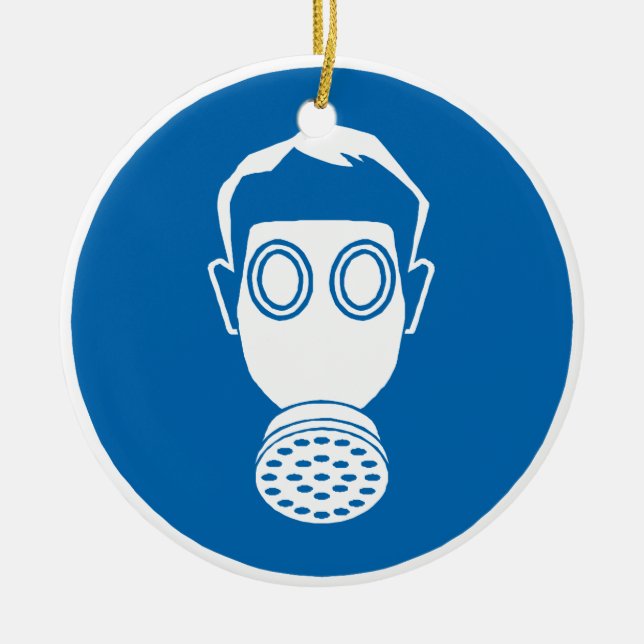 Gasmaske Keramik Ornament (Vorne)
