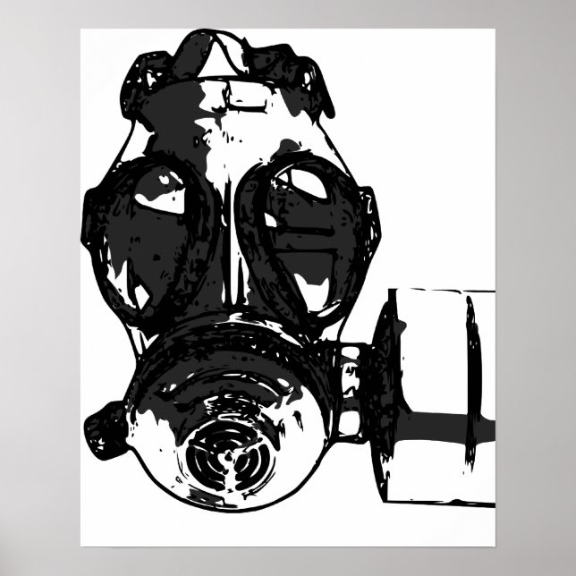 Gasmaske-Poster Poster (Vorne)