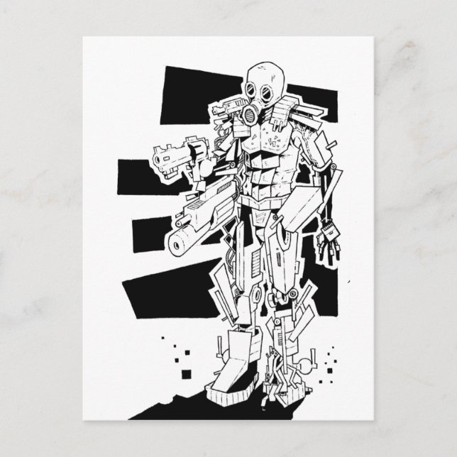 Gasmaske Postkarte (Vorderseite)