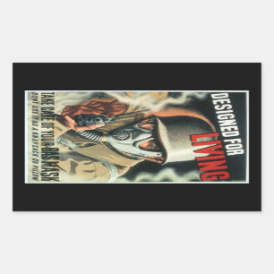 Gasmaske Rechteckiger Aufkleber