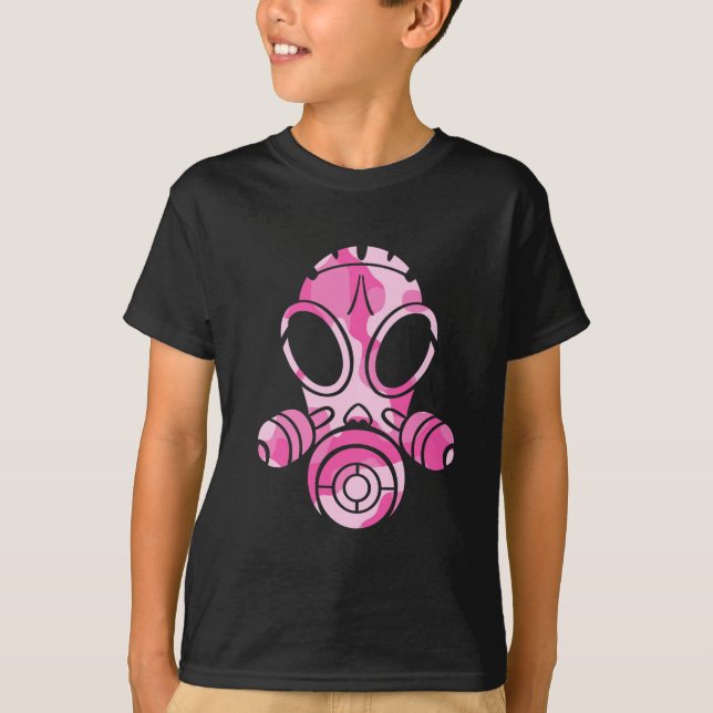 Gasmaske-Rosa-Camouflage T-Shirt (Vorderseite)
