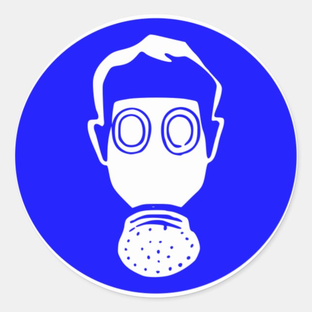 Gasmaske Runder Aufkleber (Vorderseite)
