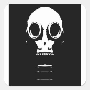 Gasmaske-Schablonen-Aufkleber Quadratischer Aufkleber