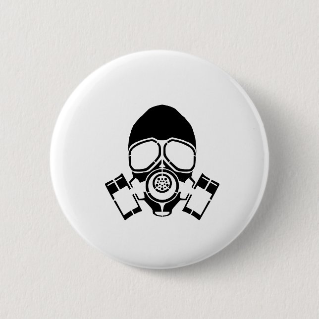 Gasmaske-Schablonenlogo Button (Vorderseite)