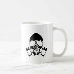 Gasmaske-Schablonenlogo Kaffeetasse