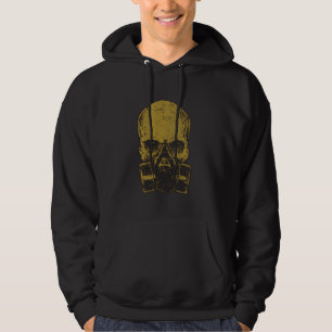 Gasmaske Skelett Schädelhaufen Hoodie