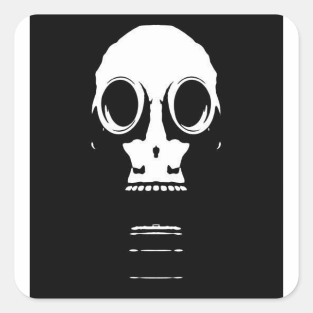 Gasmaske-Stift Quadratischer Aufkleber (Vorderseite)