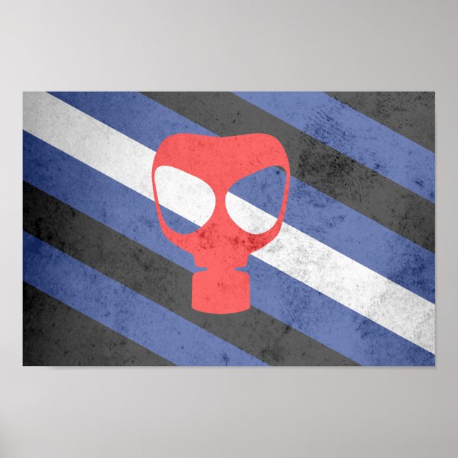 GASMASKE-STOLZ-FLAGGE POSTER (Vorne)