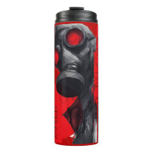 Gasmaske Trash Polka Rot Schwarz Thermotasse