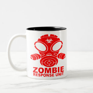 Gasmaske-Zombie-Warteteam 2 # Zweifarbige Tasse
