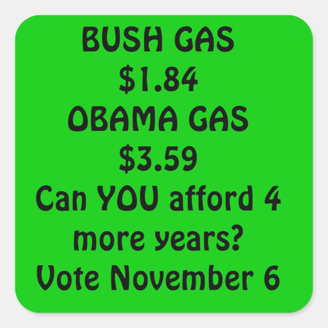 Gasobama Quadratischer Aufkleber (Vorderseite)