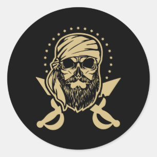 Gasparilla Caribbean Pirate Skull Runder Aufkleber