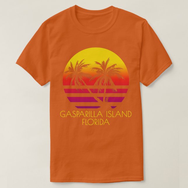 Gasparilla Island Beach Florida Tropical Palm Tree T-Shirt (Design vorne)