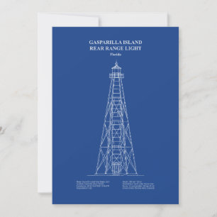 Gasparilla Island Rear Range Light - Florida - AD Dankeskarte