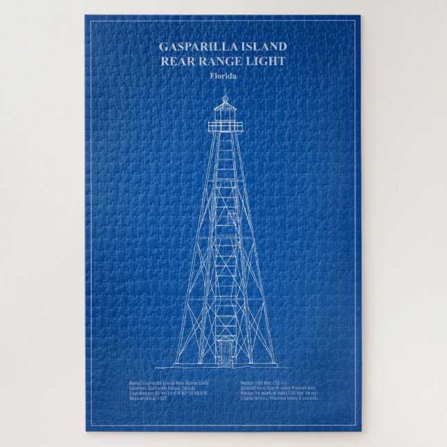 Gasparilla Island Rear Range Light - Florida - AD Puzzle (Vertikal)