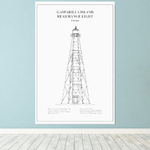 Gasparilla Island Rear Range Light - Florida - BD Leinwanddruck