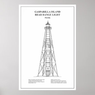 Gasparilla Island Rear Range Light - Florida - BD Poster