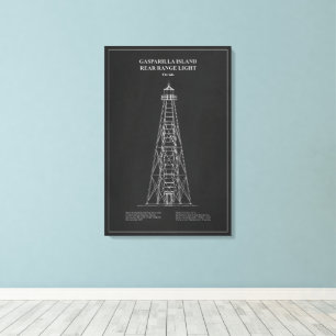 Gasparilla Island Rear Range Light - Florida - PD Leinwanddruck
