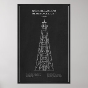 Gasparilla Island Rear Range Light - Florida - PD Poster