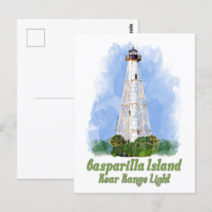 Gasparilla Island Rear Range Light - Florida Postkarte