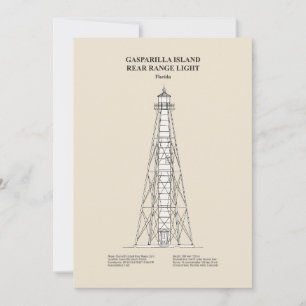 Gasparilla Island Rear Range Light - Florida - SBD Dankeskarte