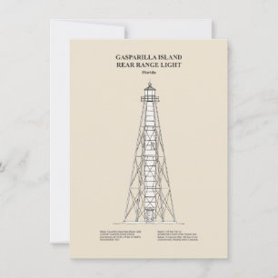 Gasparilla Island Rear Range Light - Florida - SBD Mitteilungskarte