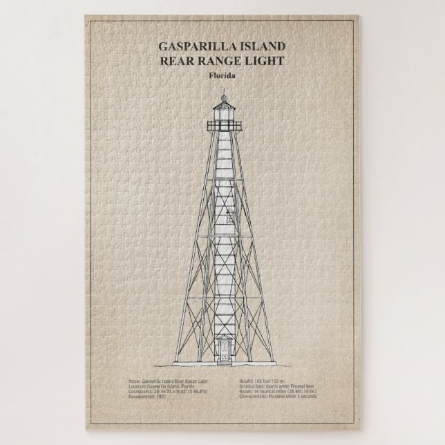 Gasparilla Island Rear Range Light - Florida - SBD Puzzle (Vertikal)