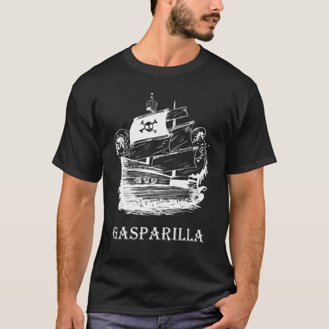Gasparillia Pirate Schifffahrtsfestival Retro Bucc T-Shirt (Vorderseite)